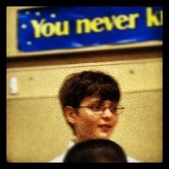 Ryan sings with the chorus