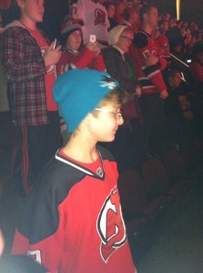 Ryan in his Sharks hat.
