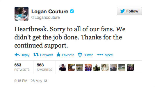 Logan Couture tweet
