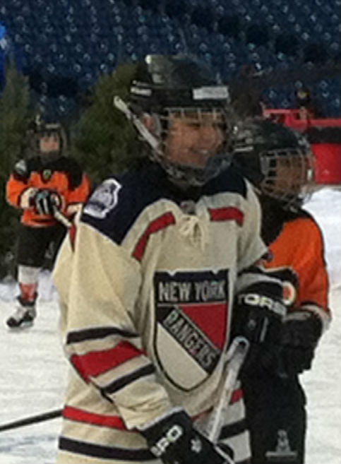 Ryan smiles through his mask at the NHL Winter Classic