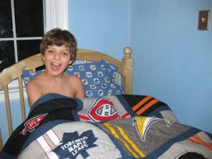 Ryan in his NHL bed