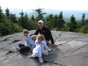 Ryan and Riley and Dad in the moutains