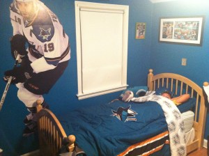 Ryan's new Sharks comforter