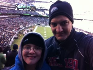 Smiling Ryan at the Saints-Jets game.