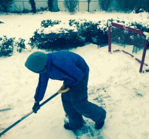 Ryan shoveling