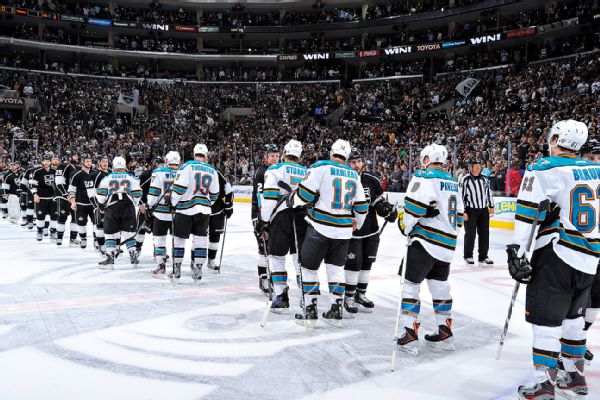 Sharks-Kings handshake line