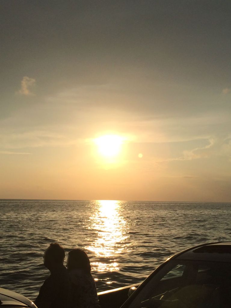 Sunset over the ferry