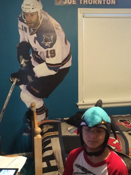 Ryan in his Sharks hat