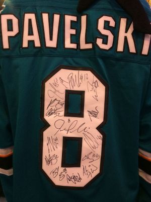 Ryan's autographed Joe Pavelski jersey