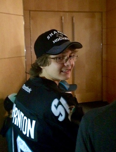 Ryan waits for the Sharks