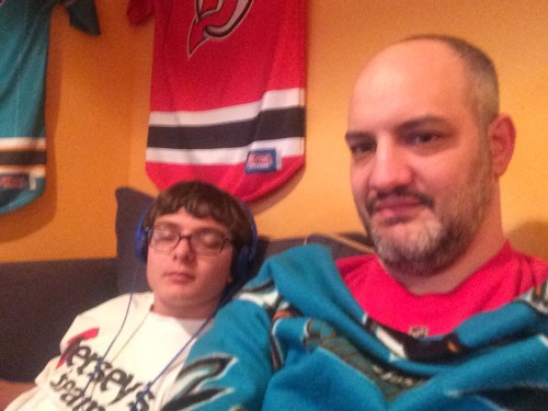 Watching hockey with Ryan